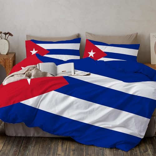 Housse de couette réversible Cuba 200x200cm en microfibre douce avec zip