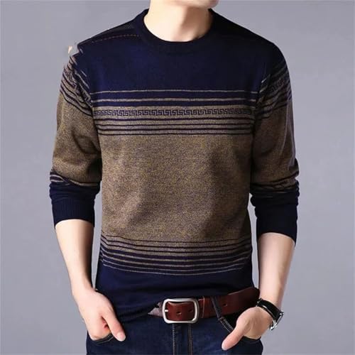 Men Gradient Long Sleeve Sweaters Round Neck Thin Knitting Printing Loose Elastic All-Match Tops3