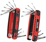 DIYSELF 2 Pack Allen Wrench Sets, 17-Piece Folding Metric SAE Key Tool for Bike Archery Furniture, Home Repair, Portable Hex Key Set Valentines Day Gifts for Him Men Adults, Mens Gifts for Dad,Husband