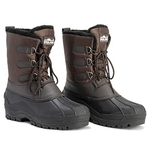 Image of POLAR Mens Muck Lace Up Short Nylon Winter Snow Rain Lace Up Casual Duck Boots