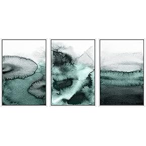 SIGNWIN 3 Piece Framed Canvas Wall Art Abstract...