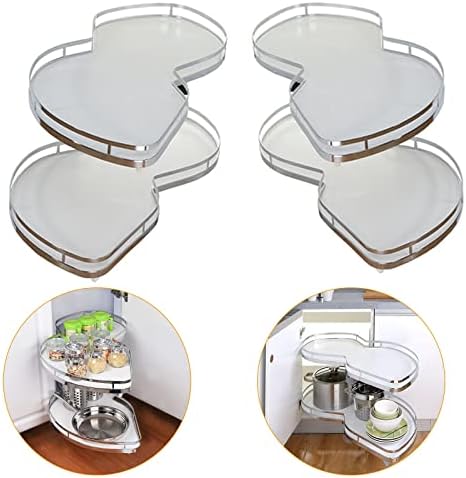 WSIKGHU Kitchen Cabinets Rotating Corner Shelf Pull Kitchen Cabinet Cabinet Corner Pull Out Shelves 495×865×420mm Carousel Storage Rack for 900mm or 1000mm Corner Base Cabinets (right hand version)