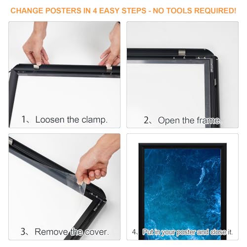 Cadre affiche LED 45x61 cm rétroéclairé en aluminium avec variateur de luminosité - 8