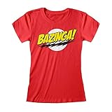 big bang t shirt Verfügbar In Größen S-2XL The Big Bang Theory Bazinga T Shirt ausgestattet, Damen, S-2XL, Rot, Offizielle Handelsware