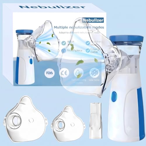 Image of COHAL Rechargeable Portable Nebulizer for Baby and Adults | Mini Vaporizers Handheld Atomizers With Respiratory Mask for Home Travel use | Ultrasonic Mesh Inhalators Humidifier with Long Battery Life Quick Relief Effective for Asthma, Cough, Sinus & Allergy Relief at Home