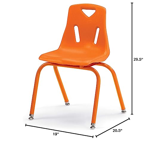 Image of Jonti-Craft Berries 8126JC1114 Stacking Chair with Powder-Coated Legs, 16 inch Height, Orange