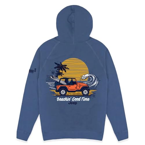 Jeep "Beachin Good Time Logo Full-Zip Hoodie Hooded Sweatshirt - Slate Blue2
