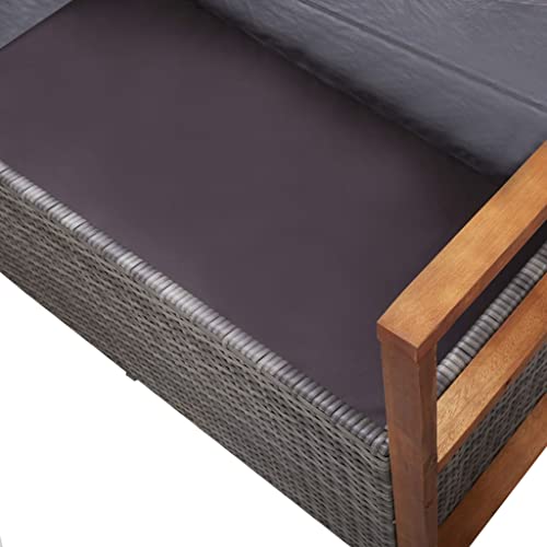 Banc avec espace de rangement extérieur gris pour la terrasse - 8