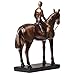 Lukitas Horse Rider Statues and Sculptures, Horse Racing Figurine Home Decor, Equestrian Gift for Horse Lovers, Horseback Riding Ornament, Resin 10.5''