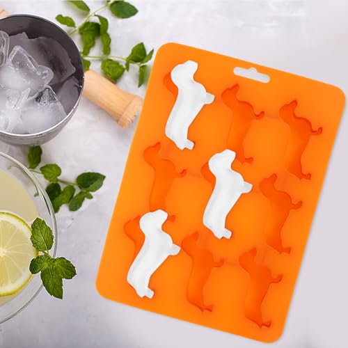 HEMOTON Silikon Eiswürfelform Kleine Hunde 9-Fach Eiswürfel Form Für Cocktails Und Backen 8.7X6.3X0.7 Zoll
