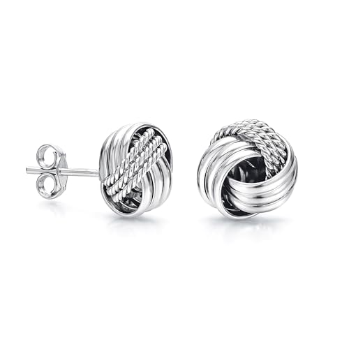 Boucles d'oreilles noeud d'amour en argent pour femme style quotidien