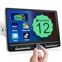 Android Autoradio mit Navi DAB+ 10.1 Zoll Bildschirm Wireless Carplay & Wireless Android Auto 1 Din Auto Radio Touch Display mit Bluetooth 4 Core 4G+64G WiFi GPS AM/FM RDS – Ansicht 1