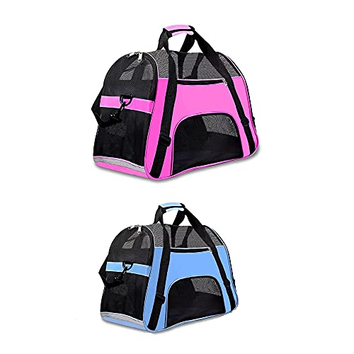 Bolsa Transporte Pet Para Cães E Gatos Para Viagens E Avião Cor:Rosa