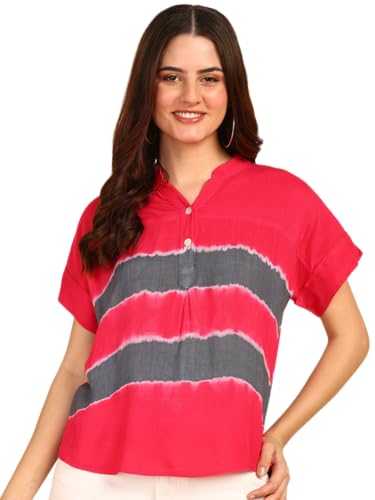Image of Maaesa Hand Dyed Rayon Top for Women
