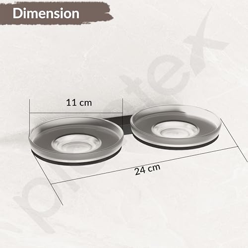 Image of Plantex Double Soap Dish /Stainless Steel Glass Dual Soap Holder /Case /Stand /Soap Bar for Kitchen /Bathroom Accessories - Pack of 1 (Black)