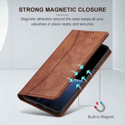 Image of Jasonyu Flip Wallet Case for OnePlus 13R,Brown