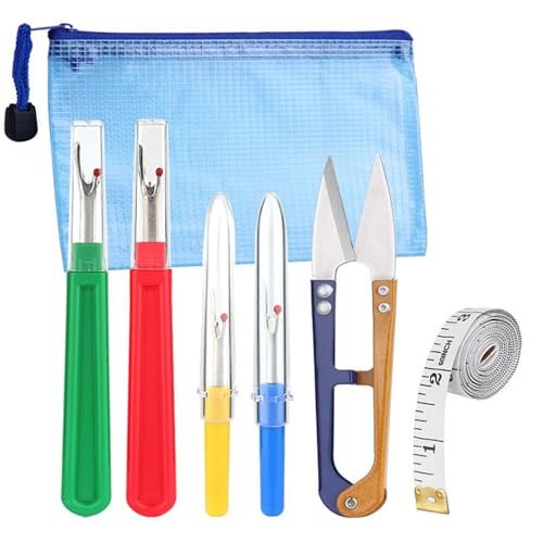 4 Piezas, Herramienta para Cortar Hilos con Tijeras de Recortar, Herramienta para Dobladillos, Costureras, Bolsillos, Costura