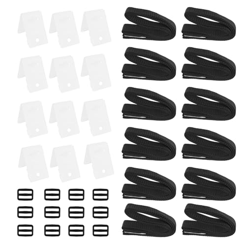 12 abrazaderas para mantas de piscina, cuerda solar segura, accesorios de mantenimiento de piscina, clips rápidos para alberca