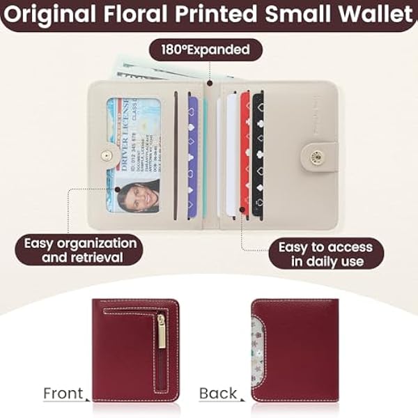 Pomelo Best женский маленький кошелек с защитой от RFID мини-кошелек из мягкой искусственной кожи стильный дизайн с принтом легкий и практичный для повседневного использования и путешествий красный Weinrot размер S современный