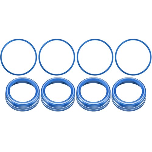 Image of Aluminum Alloy AC Knob Covers & Vent Outer Rings Kit for Toyota Tacoma 2016-2023 (8pcs Blue) - HVAC Control Button Covers, Air Conditioner Vent Trim Rings