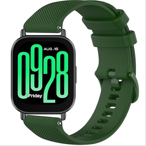 GIOPUEY Bracelet Compatible avec Xiaomi Redmi Watch 5 Active/5 Lite, Souple Silicone Sangle Bracelet [Résistant à l'usure] [Respirant] Montre Bracelet - Dark Green