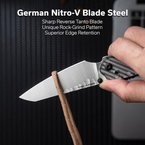 Image of CIVIVI Vision FG Pocket Knife, 3.54 inch Nitro-V Reverse Tanto Blade C22036-8 | Superlock Folding Knife with Lexan Handle, Reversible Ambidextrous Clip for EDC Camping Hiking