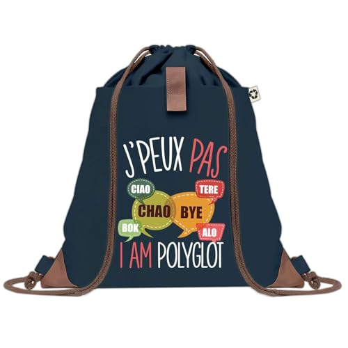 Sac à dos bleu J'peux pas Polyglotte : le sac en toile léger anti-encombrement