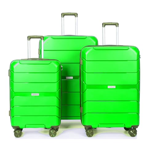 Hardside Spinner Luggage Set, 3 Pieces, Bright Green