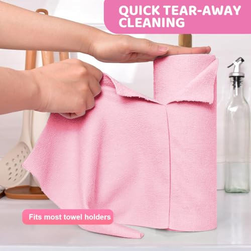 Image of HASTHIP Microfiber Cleaning Cloth Roll 15 Count 25x40cm Absorbent