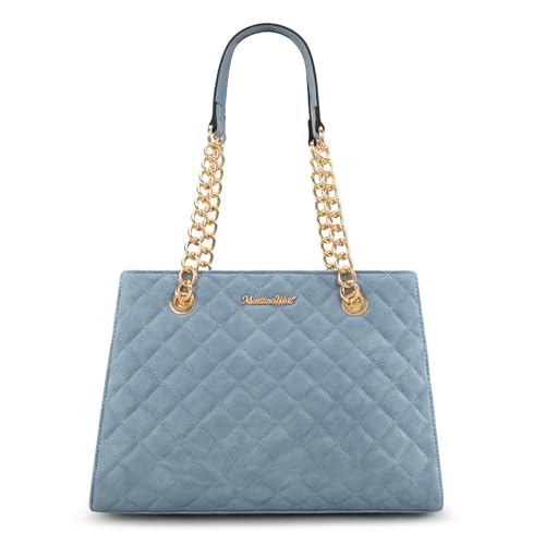 Image of Montana West MEDIUM Tote Bag for Women Quilted Chain Handbags Shoulder Purse
