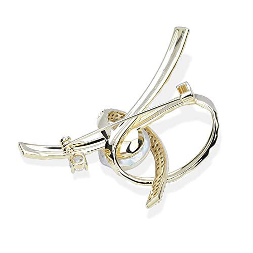 Image of Elegant Love Bow Brooch Micro Pave Cubic Zirconia Bowknot Wedding Bride Mother Brooch Pin Ribbon Shape Jewelry Brooch Breastpin