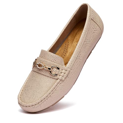 Women's Business Loafers Work Casual Flats Shoes Lightweight Penny PU Leather Slip On Walking Shoes