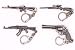 AVEC JOIE Mini Metal Shooting Gun Model Keychain Pendant Keyring Tank Sniper Rifle and Pistol Pendant Keychain Gift for Boyfriend Weaphones and Gun Enthusiasts
