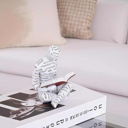 Estatua de mujer leyendo en resina decorativa miniatura 6