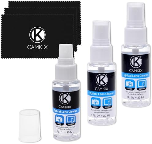 Lens and Screen Cleaning Kit - 3X Cleaning Spray, 3X Microfiber Cloth - Perfect to Clean The Lens of Your DSLR Camera (3 Bottles)