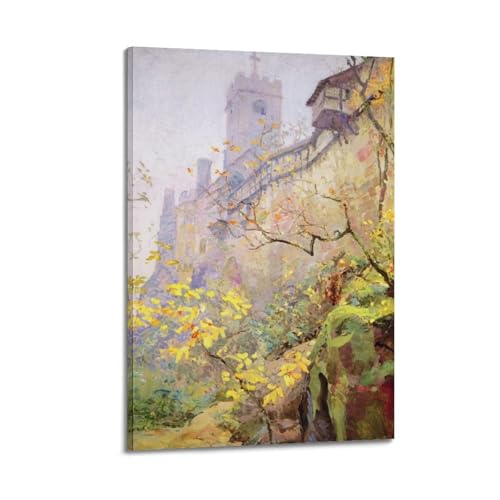 Château aux teintes d'automne WIZIGM poster toile 40x60cm déco salon sans éclat