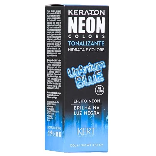Keraton Coloração Semi-Permanente Em Creme Para Cabelos Sem Amônia Com Cistina Neon Colors 100G Uranium Blue