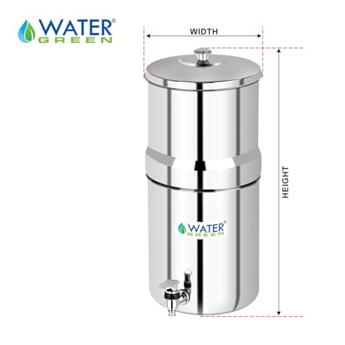 Image of Stainless Steel Jointless Gravity Water Filter With Carbon Candle (Laboratory Tested) I Non Electric Water Purifier Filter For Home I Fast Filtration (18 Ltr)