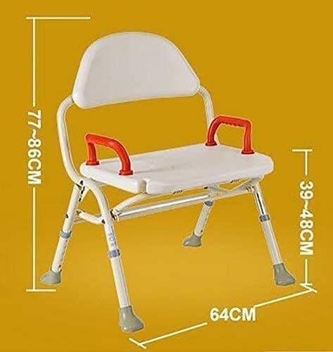 TBLOTYD Height Adjustable Bath Chair Foldable Bathroom Stools Pregnant Woman Shower Chair Aluminum Alloy Widened Reinforcement with A Shower Hole,Household Goods