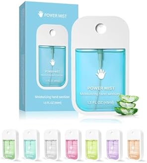 Power Mist Hand Sanitizer Spray Hand Sanitizer Travel Size, No Alcohol Smell, 500+ Sprays Hydrating Sanitizer, Non-sticky 1.6 FL OZ (Aloe Vera)
