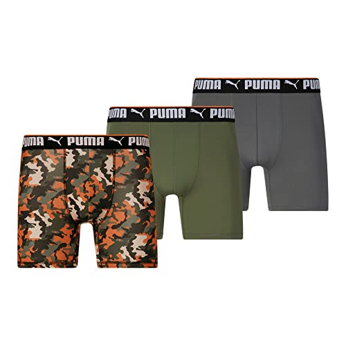 Puma Mens 3Pk Mens Sportstyle - Abstract Camo Print Boxer Brief Underw - Black - Size S #TOP13