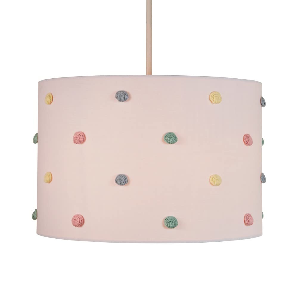 Litecraft Glow Light Shade 30cm Easy Fit Pom Pom Children's Lampshade - White