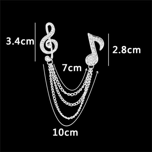 Image of 2PCS Music Note Brooch Pin for Women Dainty Elegant Rhinestone Pearl Note Treble Clef Brooch Musician Party Dance Banquet Clothes Accessorie Jewelry