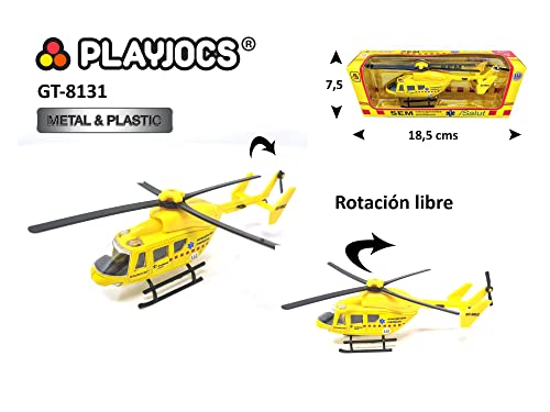 PLAYJOCS GT-8131 Helikopter SEM Helikopter aus Kunststoff mit Metallteilen, ideales Spielzeug für Kinder und Sammler.