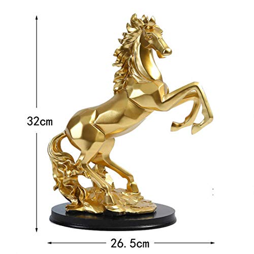 Décoration d'intérieur moderne statue de cheval dorée en résine
