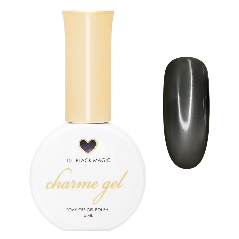 Daily Charme T01 Black Magic Gel Nail Polish Transparent Glass Colors Sheer Soak Off UV Led 15 mL