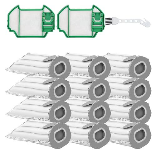 Arcets Lot de 12 Sacs en Microfibre compatibles pour Kobold VK7S VK7 FP7S FP7-12 Sacs Aspirateur + 2 Filtres Moteur