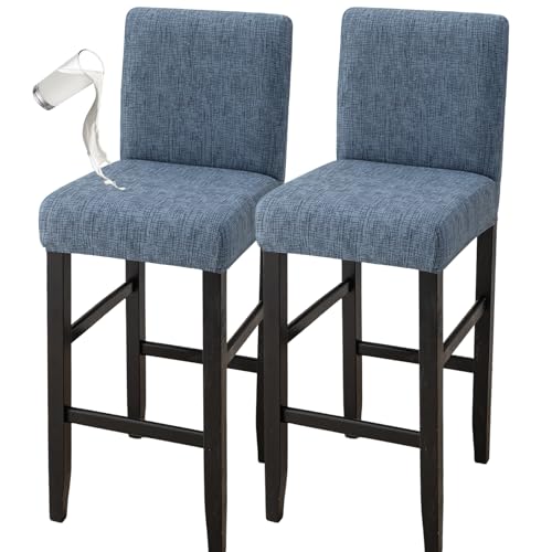 Image of Bar Stool Covers Counter Chair Slipcovers Set of 2,Color 01 | Stretch Barstool Seat Covers,Washable Removable Pub Tall Stool Slipcover,Bar Chair Cover for Kitchen Dining Room Cafe