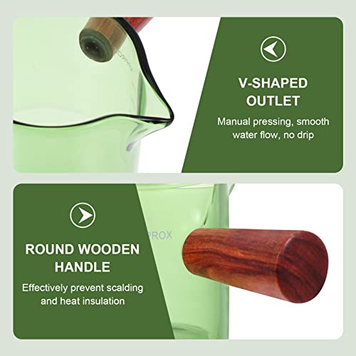 HEMOTON Copos de dose de café expresso com bico , 75 ml, copo de medição com alça de madeira, copo d