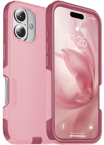Coque iPhone 16 protection robuste MagSafe antichoc militaire rose 6.1